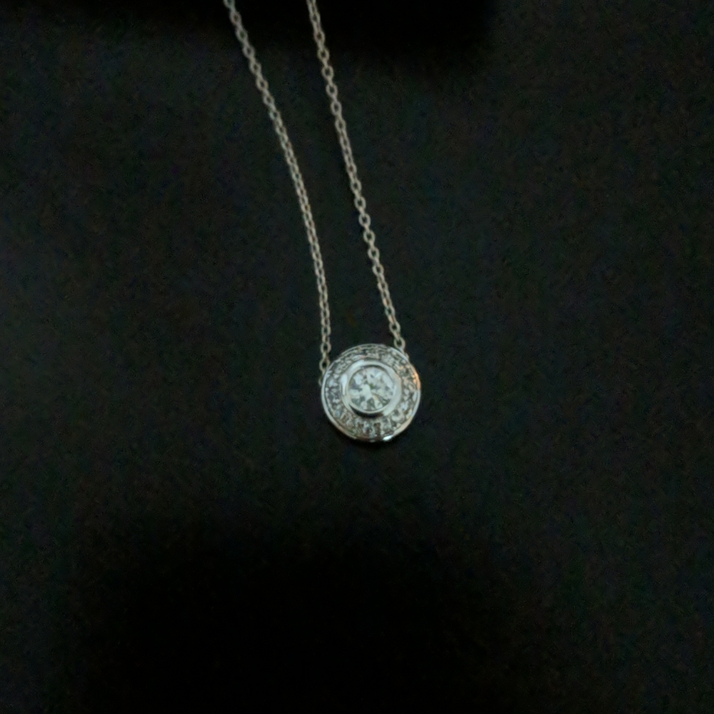 Sterling silver CZ necklace 20"